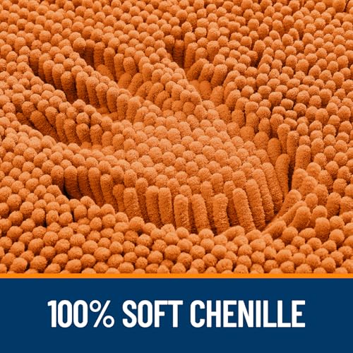 Image of OLANLY Bathroom Rugs Sets 2 Piece, Soft Absorbent Chenille Bath Mats and U-Shaped Contour Toilet Mat Area Rug Set, Machine Washable Bath Carpet, Home Decor Accessories(47 inchx20 inch+24 inchx20 inch, Clay)