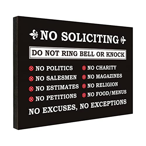 No Soliciting Sign for House, Do Not Ring Bell or Knock Signs for Home, Use for Office or Business Front Door Warning Reminder Signs, Apartment Porch Entrances Wall Decor Use 3.55" x 5.15" - PMA023
