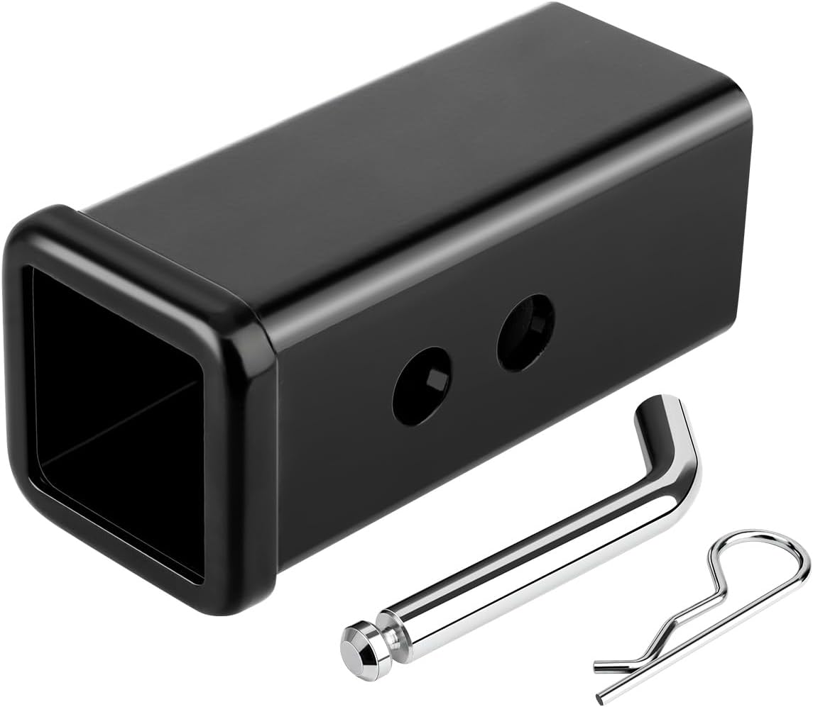 METOWARE 2-1/2" to 2" Trailer Hitch Receiver Adapter Fits for Ford, Chevy Silverado GMC Sierra, Ram, Hitch Reducer Sleeve Alloy Steel with 5/8" Pin & Clip