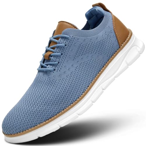 Men's Mesh Sneakers Oxfords Lace-Up Lightweight Casual Walking Shoes Driving Shoes
