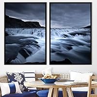 2 Piece Framed Canvas Wall Art Black and White Scenery Canvas Prints Home Artwork Decoration for Living Room,Bedroom - 16