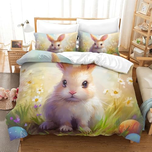 Parure de lit 3D king avec fermeture éclair robuste en microfibre