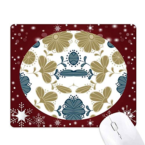 Tapis de souris or classique motif floral décoration hiver flocon de neige