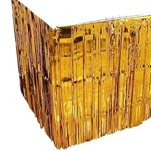 L6NqIAG Gold Lamellen Tischrock 275 * 75cm