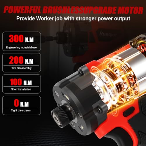 Image of 2953-20 Cordless Impact Driver for Milwaukee M18 Battery, Up to 220Ft-lbs(300N.m) Brushless 1 /4 inch Impact Driver, 3-Speed Lightweight Power Impact Drivers