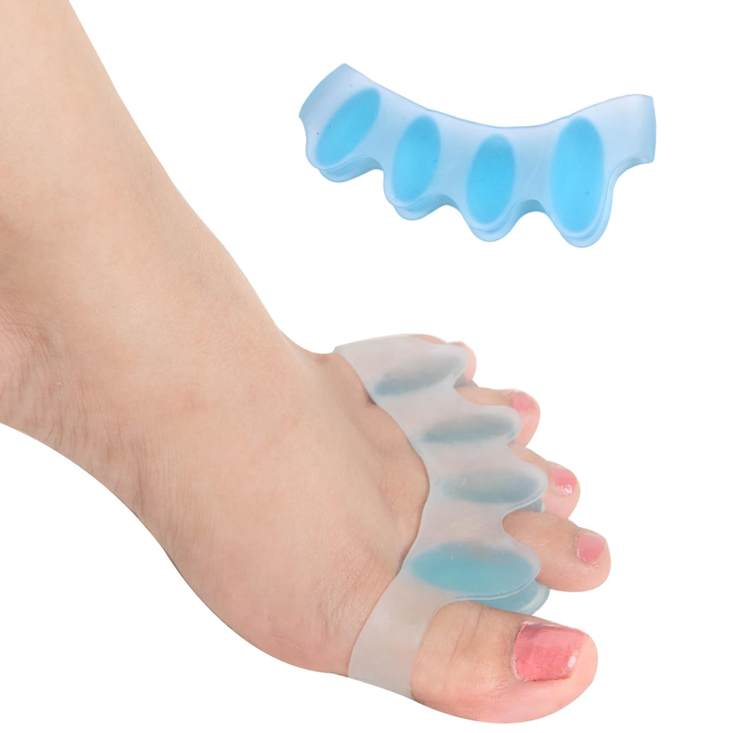 ALIOZ Silicone Toe Separator For Feet Gel Pads Big Toe Corrector Bunion Toe Straightener Yoga Toe Stretcher [1 Pair-2 Pieces]-picture-41