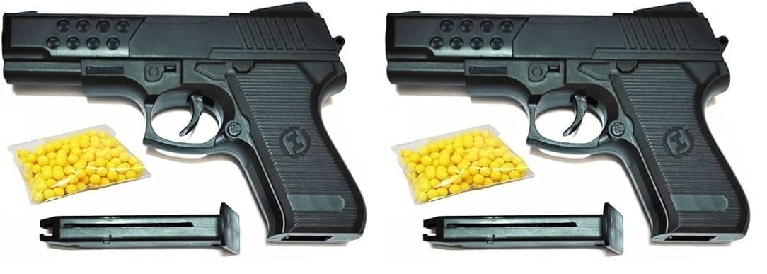 GRAPHENE Pubg Mouser Gun Toy 500 Bullets Air Soft Gun Toy for Kids Boys Long Range Pistol Army Police Guns Military 6mm BB Bullet Not for Kids Below 14 Years Best Gift for Children (Pack of 2)-image-3