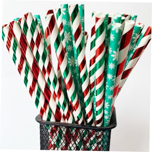 150 pcs Pitillos de Papel Desechables Navideños miniatura 6