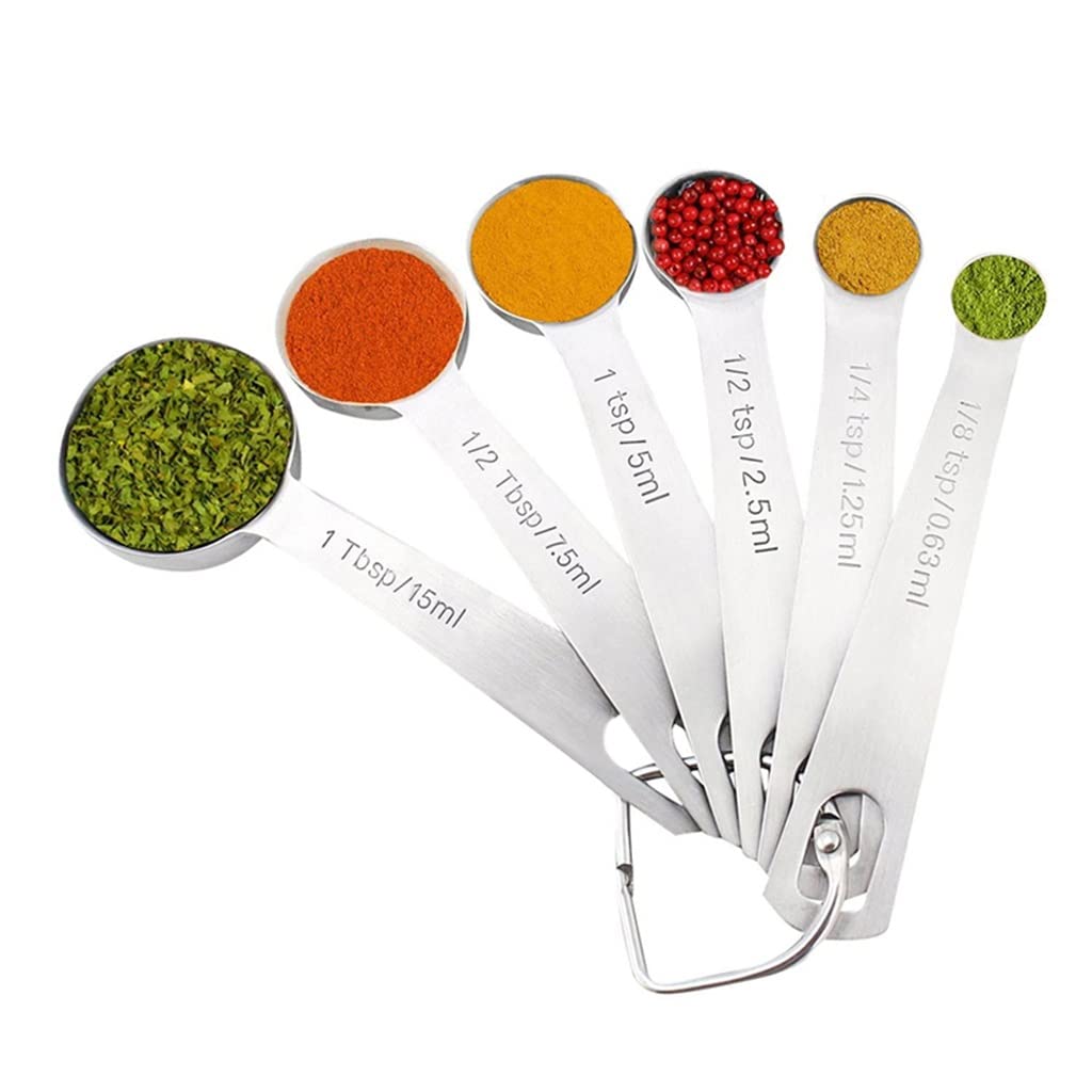 BATLAM pièces/lot cuillère à mesurer en Acier Inoxydable Cuisson Cuisson cuillère à mesurer Outil de Cuisine Pratique (Couleur : A, Taille : comme Le Montre l'image) (A comme Le Montre l'image)
