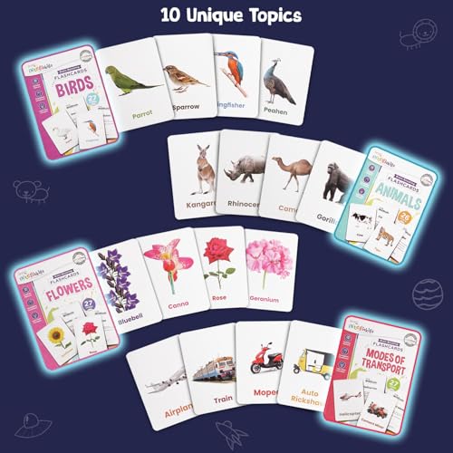 Image of Intelliskills Premium 10-in-1 Brain Boosting Flash Cards for Kids, Flash Card for 1+ Year Old Baby, Montessori Educational Toys for Girls /Boys, Fun Learning Activities, Birthday Gift (279 Flash Cards)
