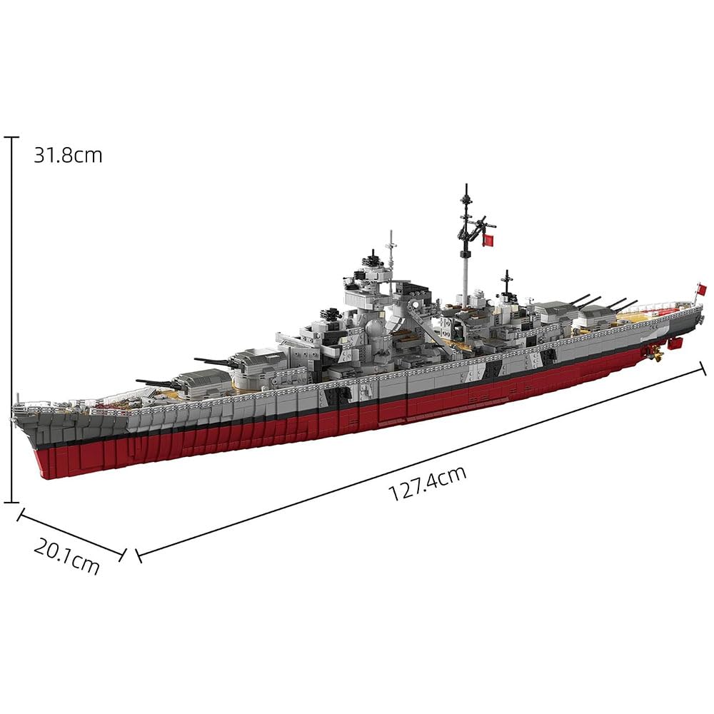 KYLON Technik Schlachtschiff Bismarck Klemmbausteine Set, XB-87000 Modular Schlachtschiff, 6950 Teile Modular Building Modell Bausatz, Sammlerstück für Erwachsene, Mit Originalverpack