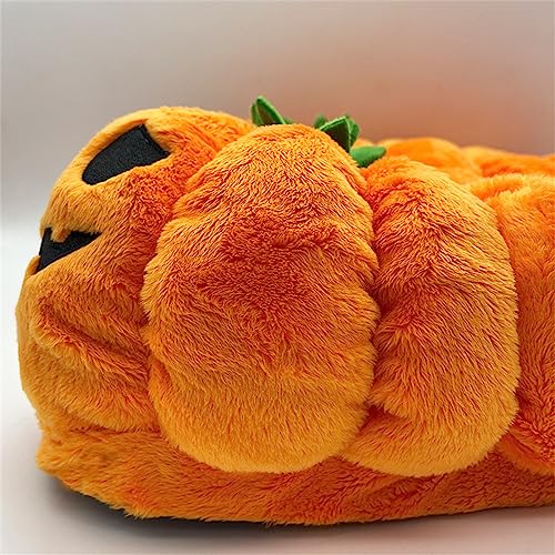 Miahhy Halloween Slippers, Halloween Pumpkin Slippers, Women Plush Cute Slippers Home Indoor Anti-Slip Faux Fur Soft Warm Shoes2