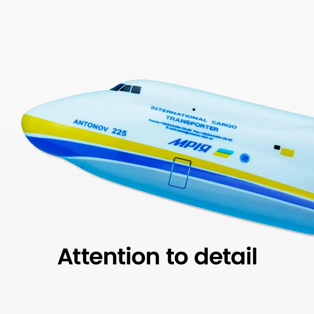 Antonov AN-225 Mriya Model Airplane – 1/200 Scale, 16.5" Long – Push Together Large Model Aircraft – Highly Detailed with Stand