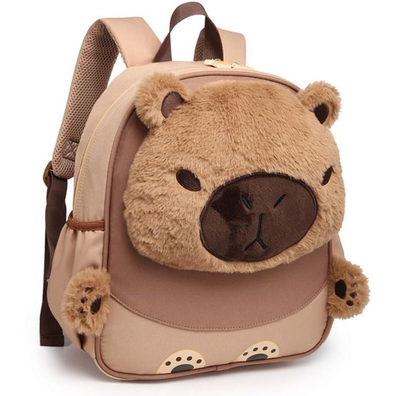 Mochila Infantil, Nova Rio, Capivara com Pelúcia, 33 cm