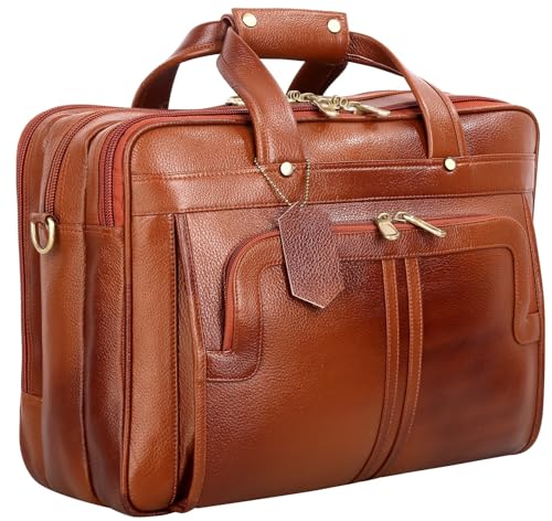Full Grain Leather 16 Inch Briefcases Laptop Shoulder Bags for Men and Women Business Work Bag Leather Satchel Bag