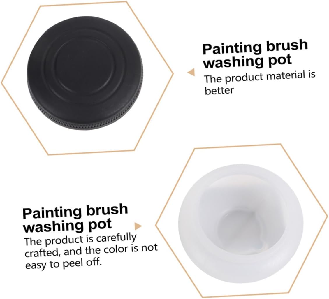 PLAFOPE 2Pcs Portable Oil Palette Cup with Lid Reusable Painting Water Cup for Oil Turpentine Brush Cleaner Durable Art Palette Container with Wide Mouth Design