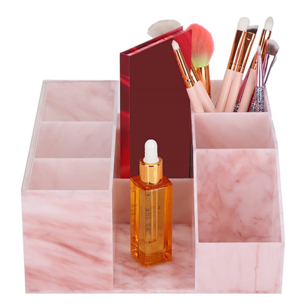 zalati Scatola porta attrezzi per bellezza per ciglia Espositore per trucco cosmetico Contenitore per estensione per ciglia finte Scatola portaoggetti per attrezzi, stile marmorizzato rosa