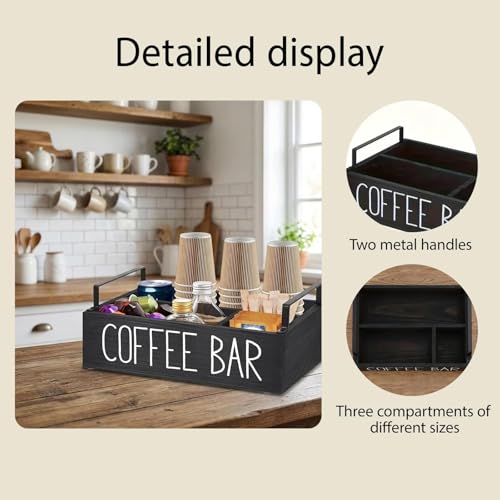 Boîte de rangement café et thé couleur noire au design compact - 5