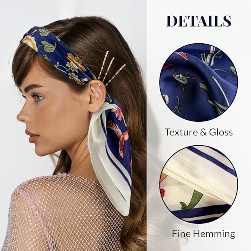Satin Silk Head Scarf Neckerchief, Women Hair Neck BandanaThin Soft Scarfs for Spring Summer, Mom Grandma Best Friend Sister Wife Girlfriend Gift4