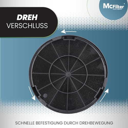 McFilter I 2x Aktivkohlefilter Ø 200mm für Dunstabzugshaube Alternative für AEG/Electrolux 9029793578 EFF62, Franke 112.0016.755, Bosch/Siemens/NEFF 00748732 00748733 DHZ5316, Miele 06532971 DKF14-1
