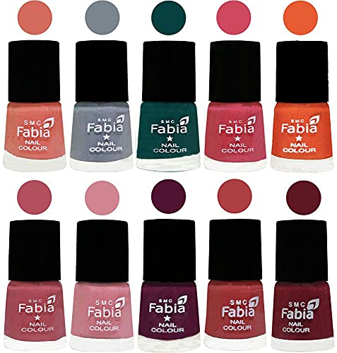 Image of ALL IN ONE (PACK OF 10), Long Lasting Glossy Nail Polish, 6 ml Each, All Vibrant Colours,02047