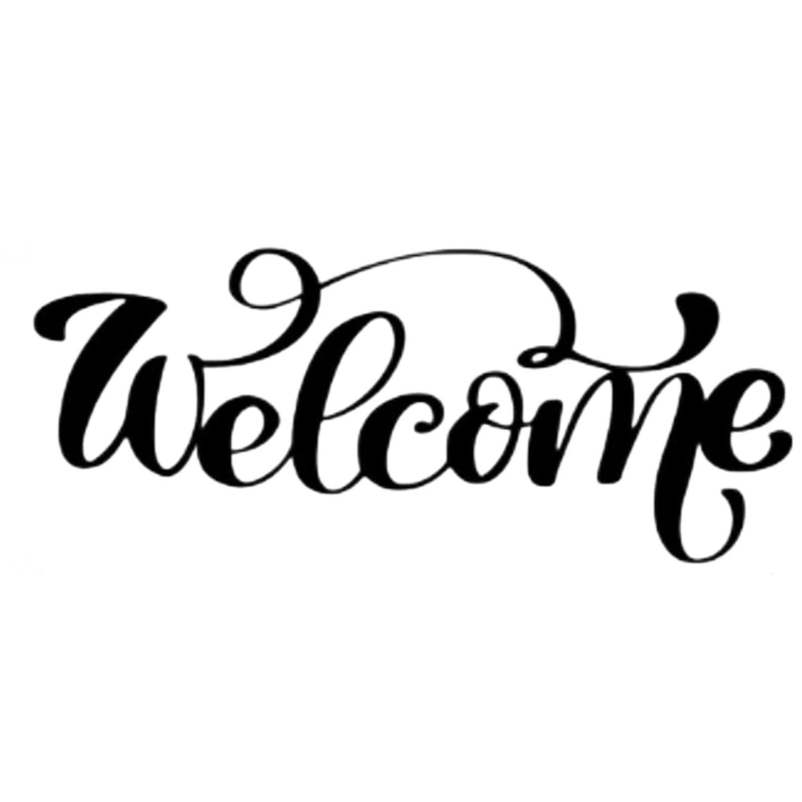 Zambuph Iron Pendant Metal Wall Hanging Decoration Welcome Letter Fine