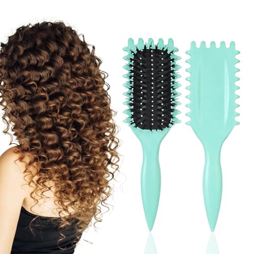 Image of Curly Hair Styling Brush with Soft Bristles, Vented Hair Brush with Pointed Handle for Curl Definition, Hair Sectioning and Everyday Hair Styling