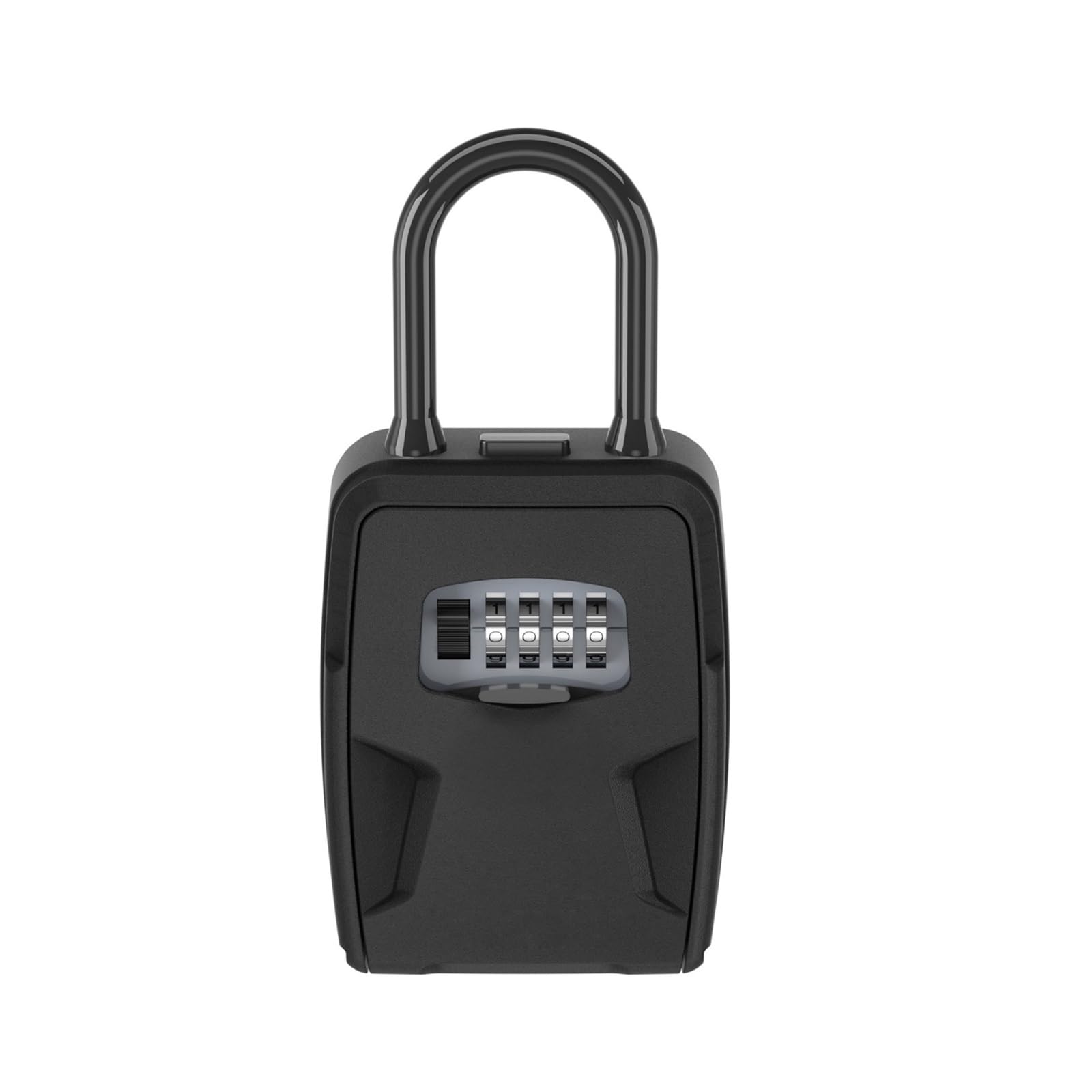 Wheel Password Key Lock Box Wall Mount 4 Digit Passwords Lock Keys Storage Box Hanging Home Office(Black with hook)