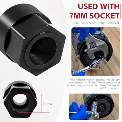 A/C-Kompressor-Kupplungsnaben-Entferner-Werkzeug 20mm für Antriebsnabe von kupplungslosen Denso-Kompressoren 5SE09C 5SE12C 5SEL12C 5SL12C 6SEL14C 6SEL16C 6SEU14C 6SEU16C 7SEU16C 7SEU17C