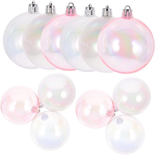 Miniatura 2 de Abaodam 36 piezas para decoración iridiscente transparente árbol años colgantes decoraciones de plástico bola de fiesta bolas arco iris adornos de