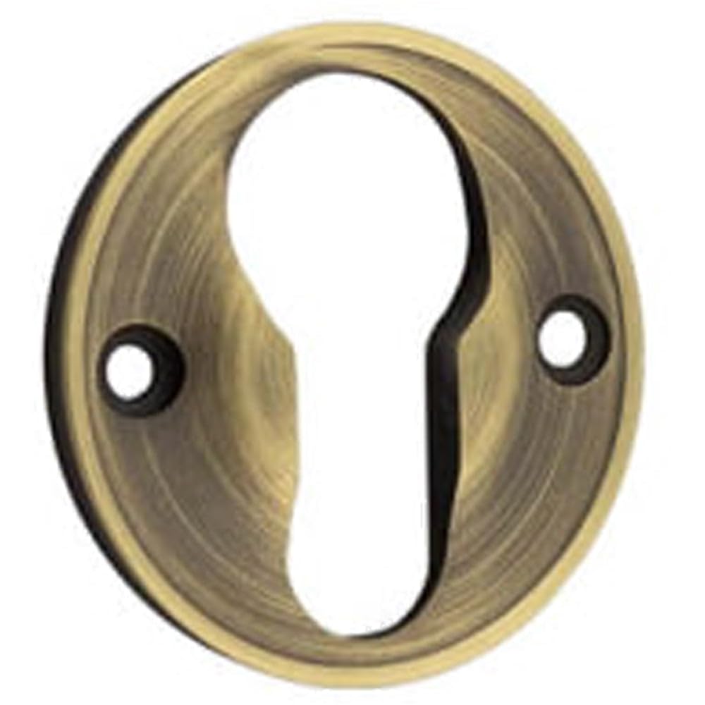Elegant 40mm Euro Profile Escutcheon in Antique Brass Finish - Solid Brass Key Hole Cover