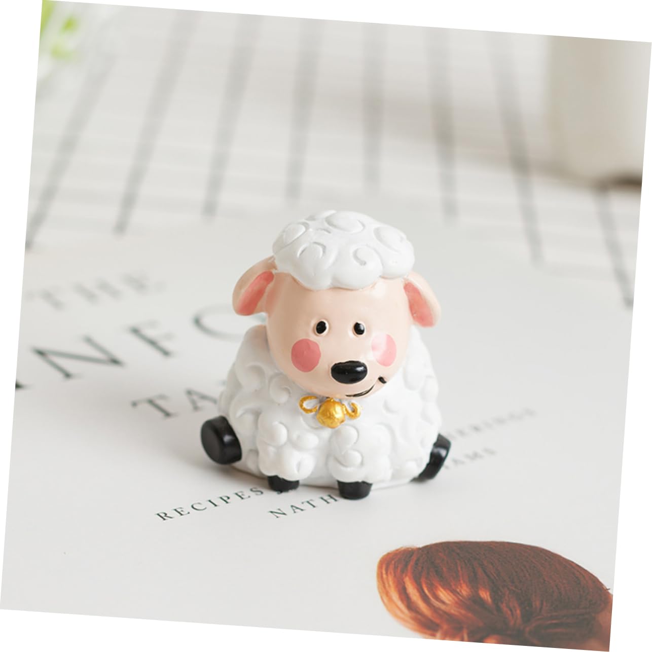 Amosfun Décoration de Gâteau d'anniversaire Mouton en Résine 6 Pièces