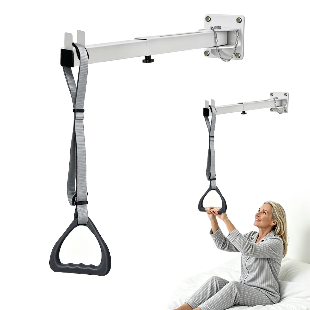 Letto sollevatore per letto – Barra trapezoidale regolabile per anziani, capacità di carico di 100 kg, blocco a 5 posizioni, facile montaggio a parete/soffitto, supporto per la mobilità