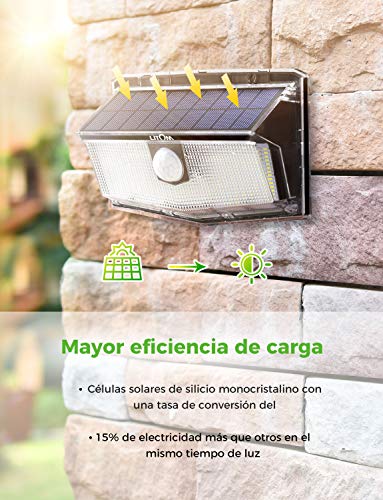 LITOM Luz Solar de Exterior Sensor de Movimiento,300 LED 3 Modos