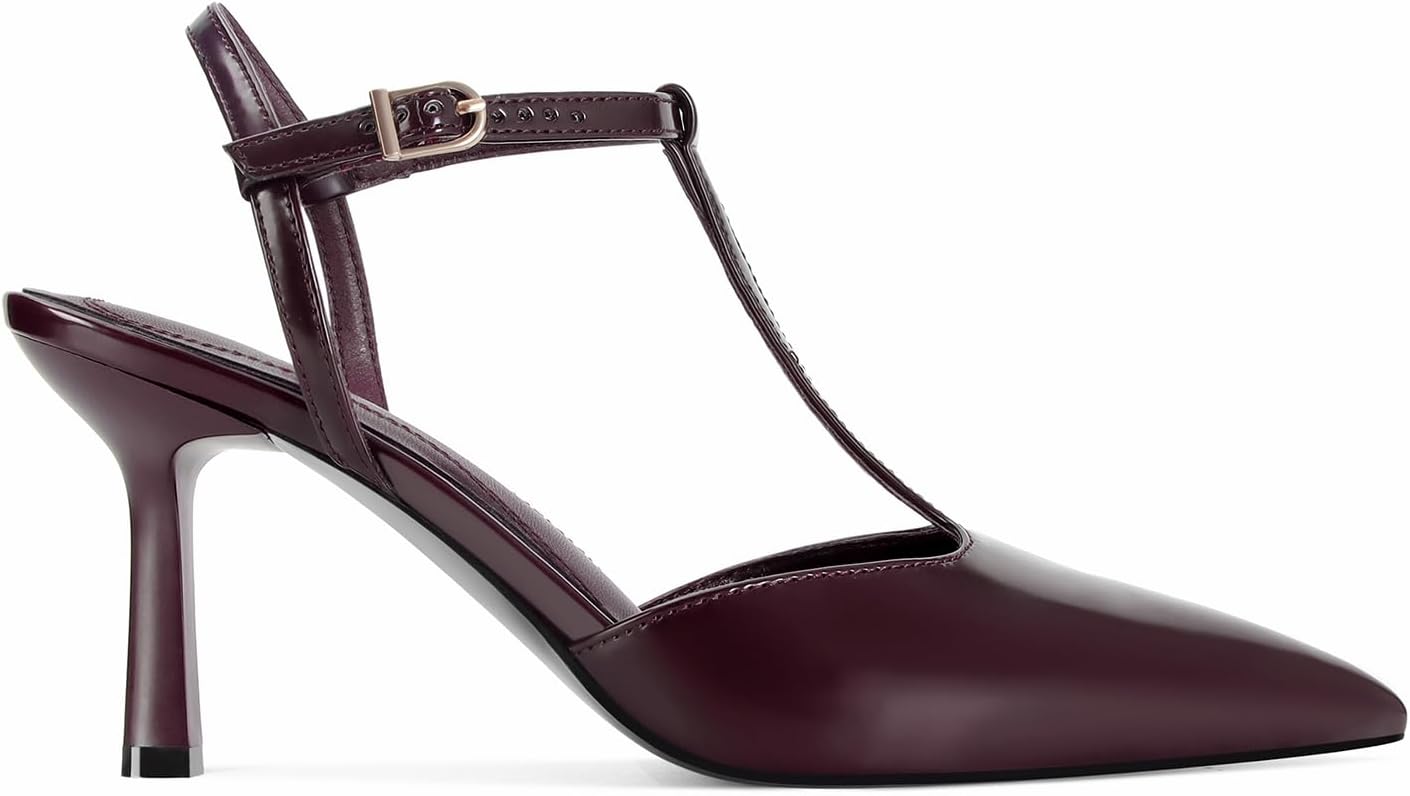 Dsevht Black Kitten Heels for Women Closed Pointed Toe Heel Dressy Bow Vintage Heeled Pumps Ankle Strap Party Wedding Sexy Shoes - Image 7