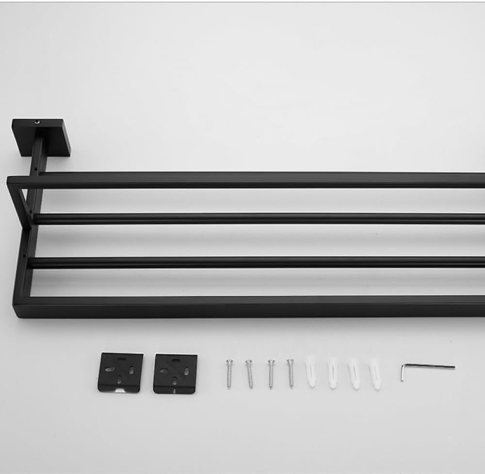 Towel Rails, Matt Bathroom Hardware Set Kit Accessories Wall Shelf Towel Bar Rack Rail Robe Hanger Toilet Brush Roll Paper Dish/Bathrobe Rack 56/ Size