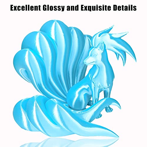 Image of OVV3D Silk PLA Filament 1.75mm, Upgrade Sky Blue PLA Filament 3D Printer Filament, Silk Blue 3D Printing Filament, 3D Filament 1.75 + /- 0.02mm, Silk 1.75 PLA Filament for 3D Printer and 3D Pen, 1kg