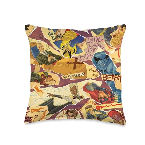 Coussin Marvel X-Men patchwork déco salon taie carrée colorée - 2