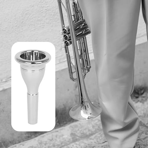 image for DECHOUS 13.3mm Silver CNC Plated Brass Tuba Mouthpiece High Precision 