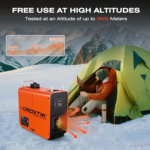 RDXTIK 8KW Diesel Heater, 5L 12V/24V All in One Diesel Heater with LCD Switch, Remote Control, Muffler for Truck, RV, Home, Car, Campers, Boat, Orange - image 5