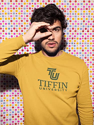 CreateMyTee | Tiffin University Stacked Text Crewneck Sweatshirt3