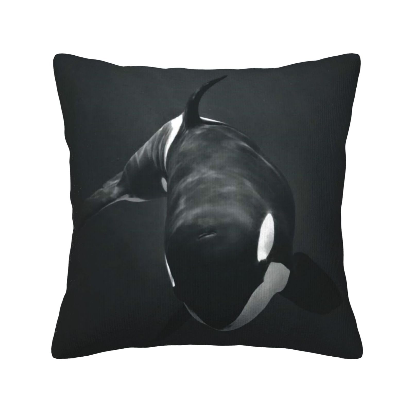 Housse de coussin en velours côtelé motif baleine au fini raffiné
