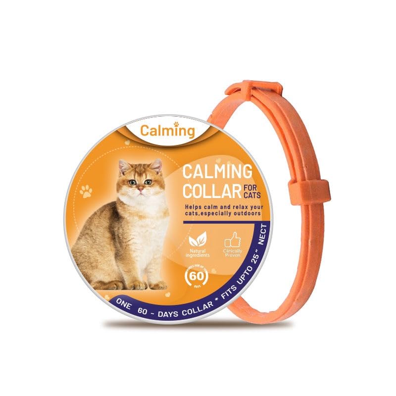 ELVIAN Calming Collar for Cats – Long-Lasting Pheromone Collar (60 Days), Stress & Anxiety Relief for Indoor/Outdoor Cats, Helps with Loud Noises, Travel, Vet Visits & Behavioral Issues