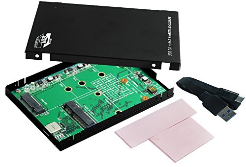 EXSYS EX-3672 Obudowa HDD/SSD 2.5" Czarny zewnętrzny dysk twardy - Sieciowy dysk twardy (2.5", M.2,mSATA, 9.5 mm, 3.1 Gen 2 (3.1 Gen 2), USB Type-C, Żeńska)