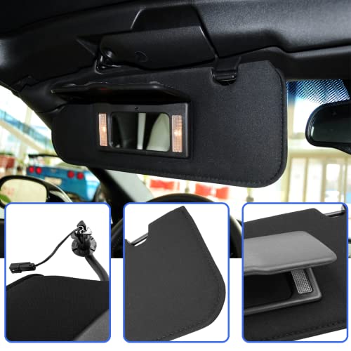 Jaronx Compatible With Chevrolet Corvette C6 Sun Visor 2005-2013, C6 Sunvisor Replacment With Vanity Mirror W/O Homelink Sun Visor, Left Driver And Right Passenger Sun Visor Replace 23142243 23142245 #TOP1