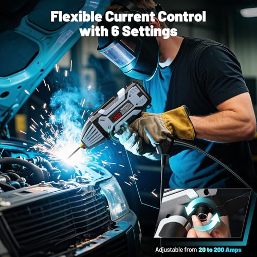 Image of Handheld Welding Machine 110V: Portable Welder with IGBT Inverter 6 Variable Current Adjustment, Electric ARC Welder Gun Welding Tools Set Fits for 3 /32 inch-1 /8 inch Wire Rods (Grey)