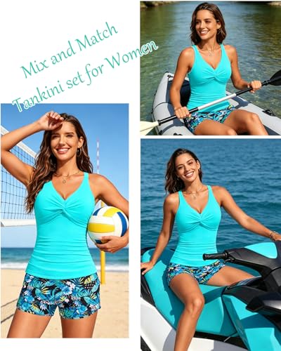 Image of Talisea Womens Tankini Bathing Suits with Skirt Two Piece Tummy Control Swimsuits Ladies Swimwear