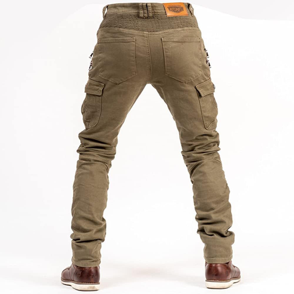 LOMENG Motorcycle Riding Pants Motorbike Motocross Cycling Jeans Safety CE Knee Hip Removable Armored All Seasons for Men : Automotive