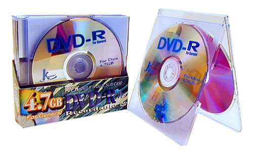 KHypermedia 120 Minute/4.7 GB 2.4X DVD-R Discs (10-Pack with Dual Slim Jewel Case)