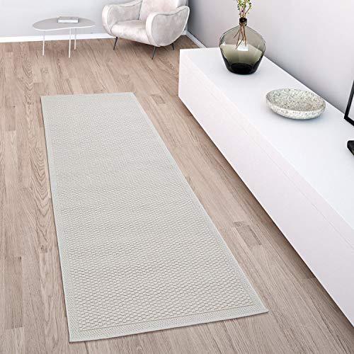 Paco Home In- & Outdoor Teppich wetterfest für Garten, Terrasse & Balkon flachgewebt in Moderner Sisaloptik einfarbig pflegeleicht & UV-beständig, Grösse:80x200 cm, Farbe:Elfenbein Paco Home In- & Outdoor Teppich wetterfest für Garten, Terrasse & Balkon flachgewebt in Moderner Sisaloptik einfarbig pflegeleicht & UV-beständig, Grösse:80x200 cm, Farbe:Elfenbein